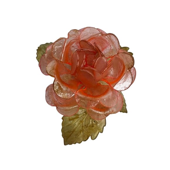 Vintage Pair Of Plastic Flower Brooches With Floral Bouquet & Rose Design (5771) - Picture 7 of 11